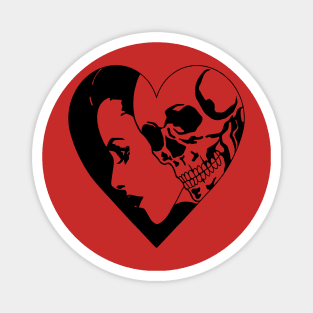 Dark Heart Skull Magnet